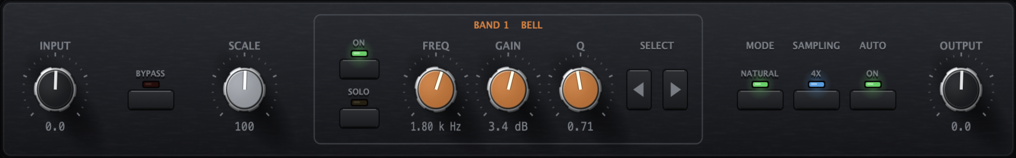 The bottom control strip