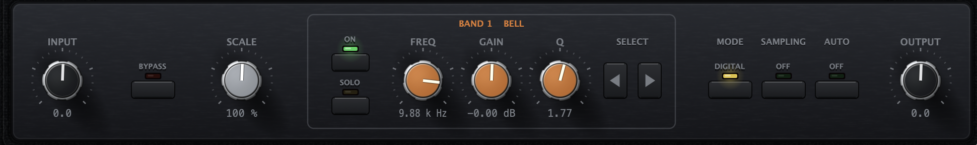 The bottom control strip