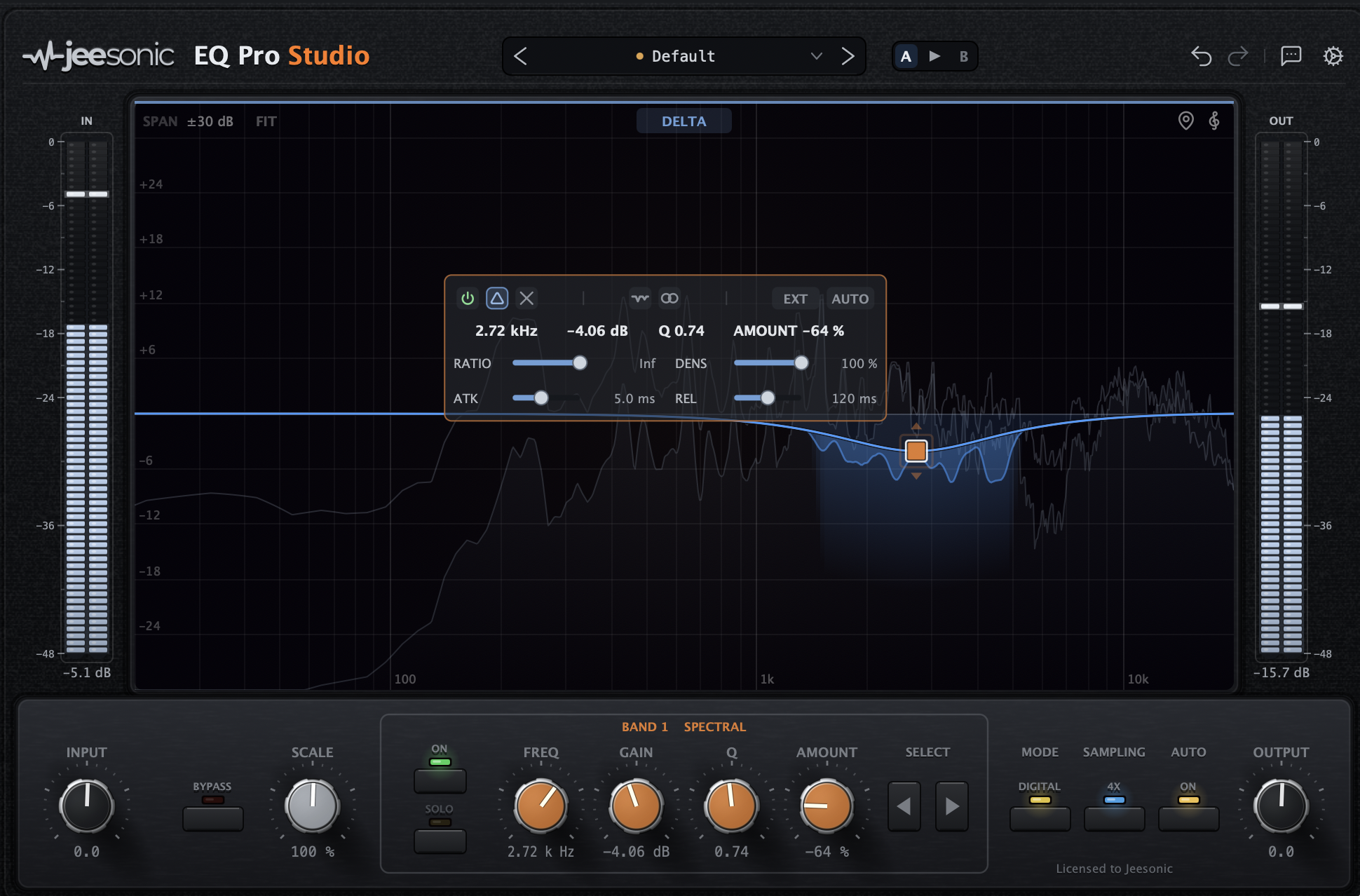 A Spectral band with Delta listen on