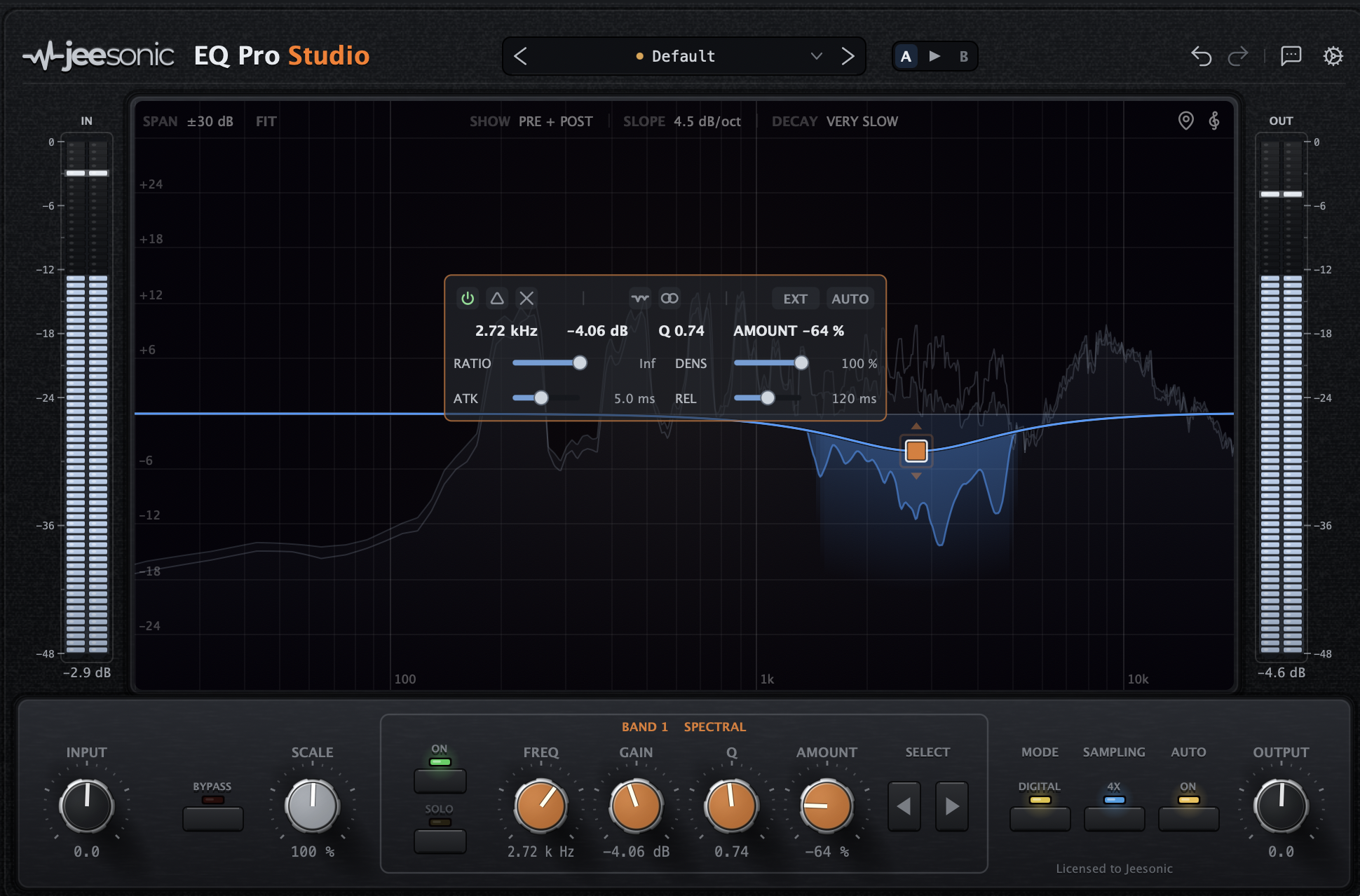 EQ Pro Studio with a Spectral band